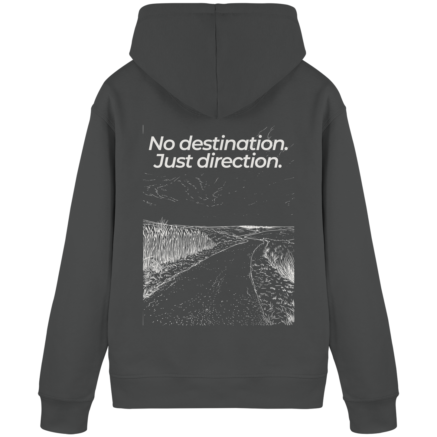 Weg durch die Dünen - No destination. Just direction. - Unisex Bio Basic Hoodie