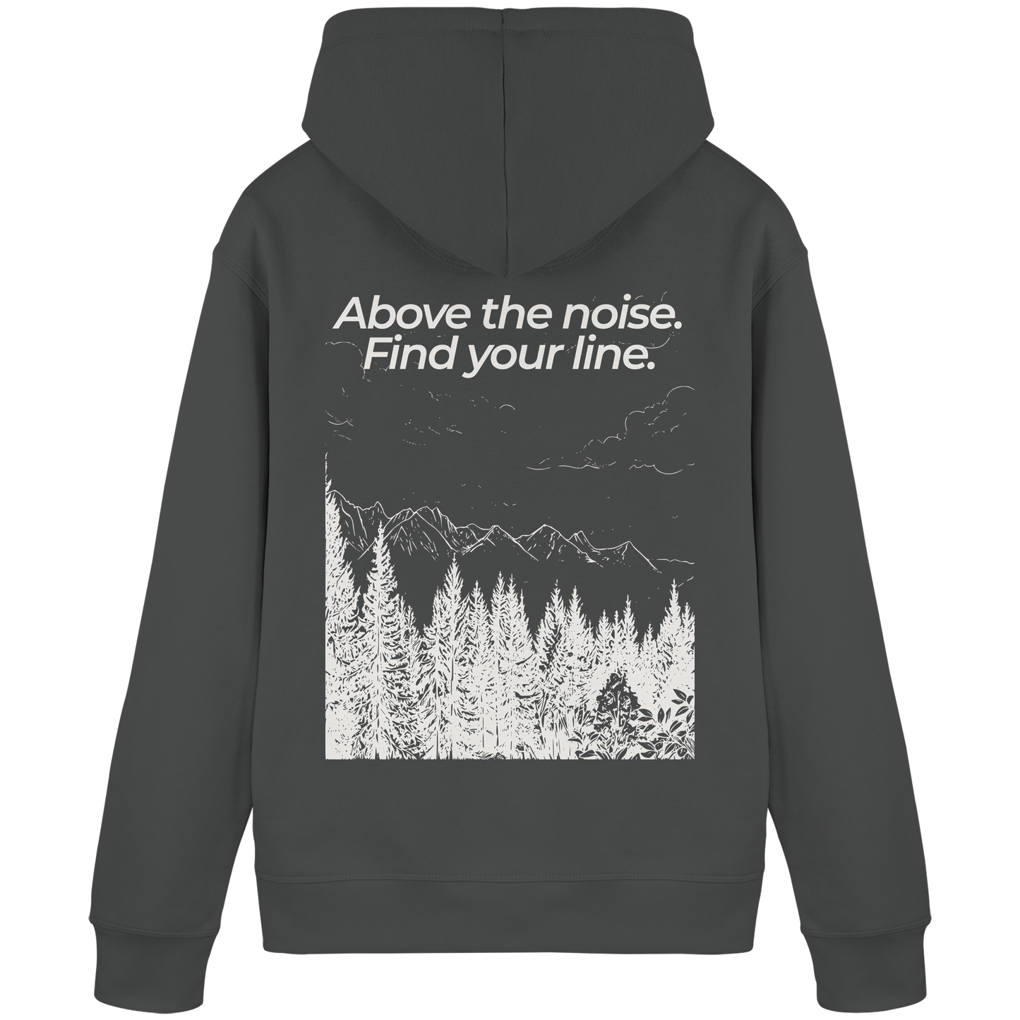 Berggipfel - Above the noise. Find jour line. - Unisex Bio Basic Hoodie