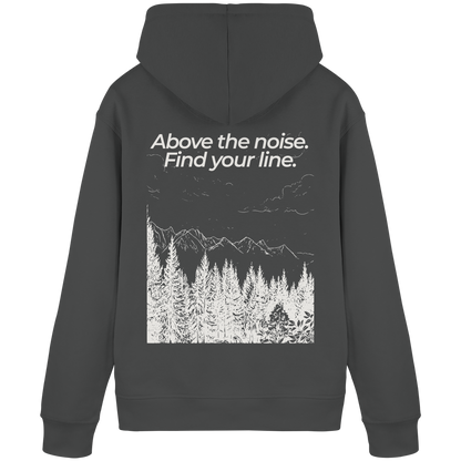 Berggipfel - Above the noise. Find jour line. - Unisex Bio Basic Hoodie