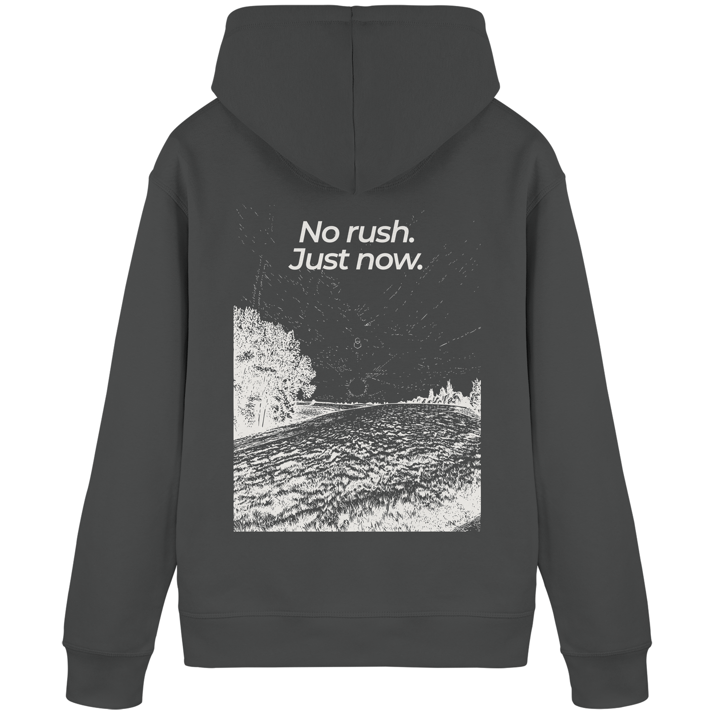Grüne Wiese - No rush. Just now. - Unisex Bio Basic Hoodie