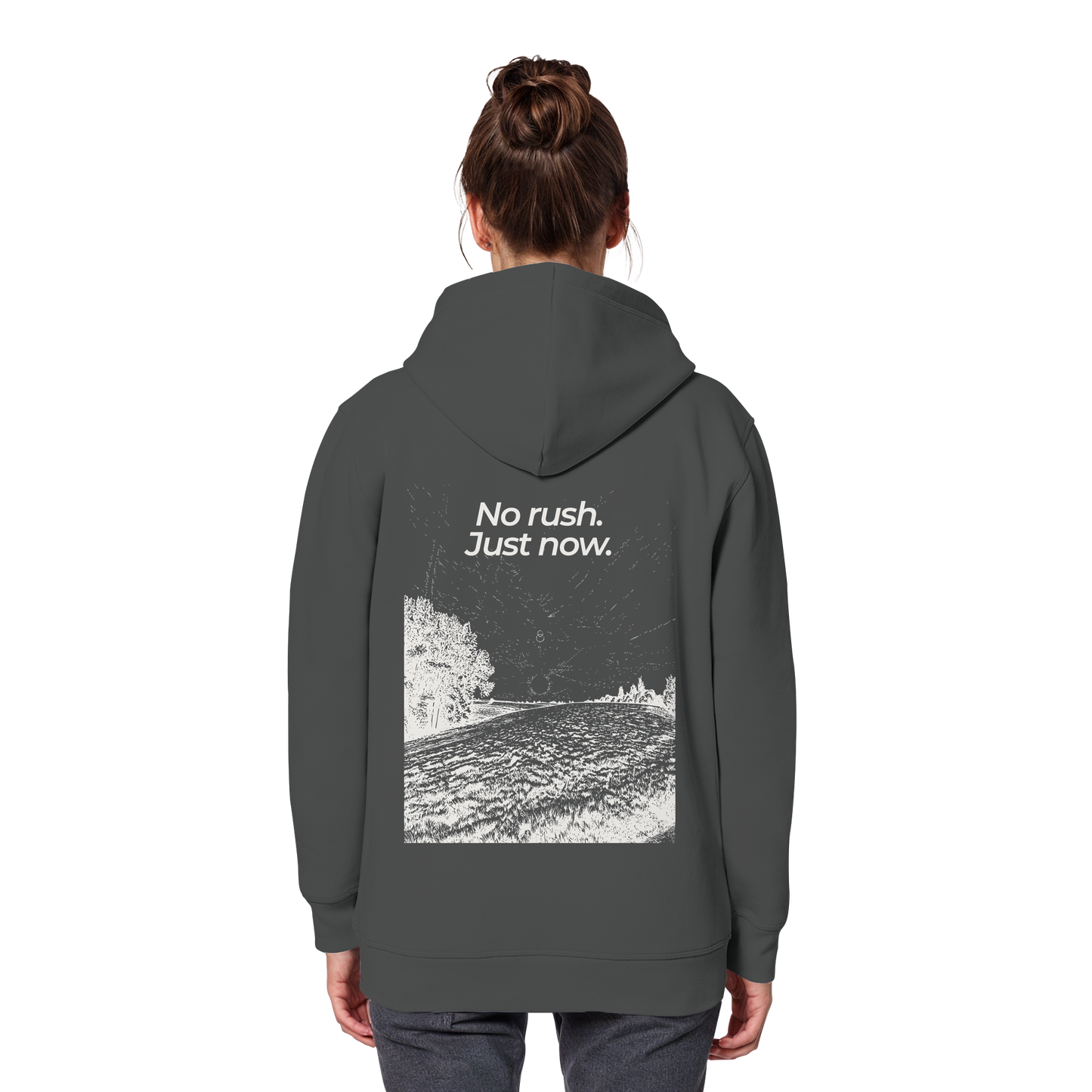 Grüne Wiese - No rush. Just now. - Unisex Bio Basic Hoodie