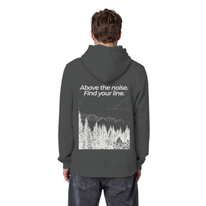 Berggipfel - Above the noise. Find jour line. - Unisex Bio Basic Hoodie