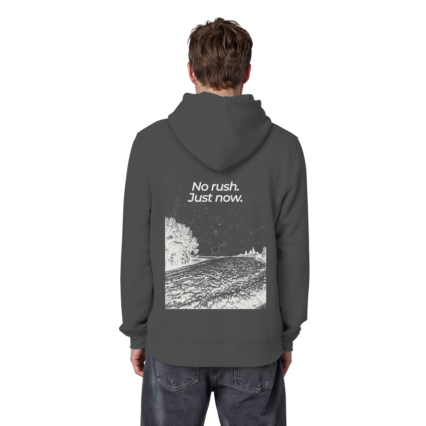 Grüne Wiese - No rush. Just now. - Unisex Bio Basic Hoodie