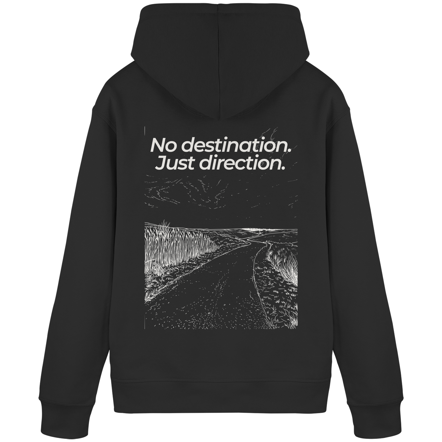 Weg durch die Dünen - No destination. Just direction. - Unisex Bio Basic Hoodie