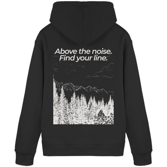 Berggipfel - Above the noise. Find jour line. - Unisex Bio Basic Hoodie