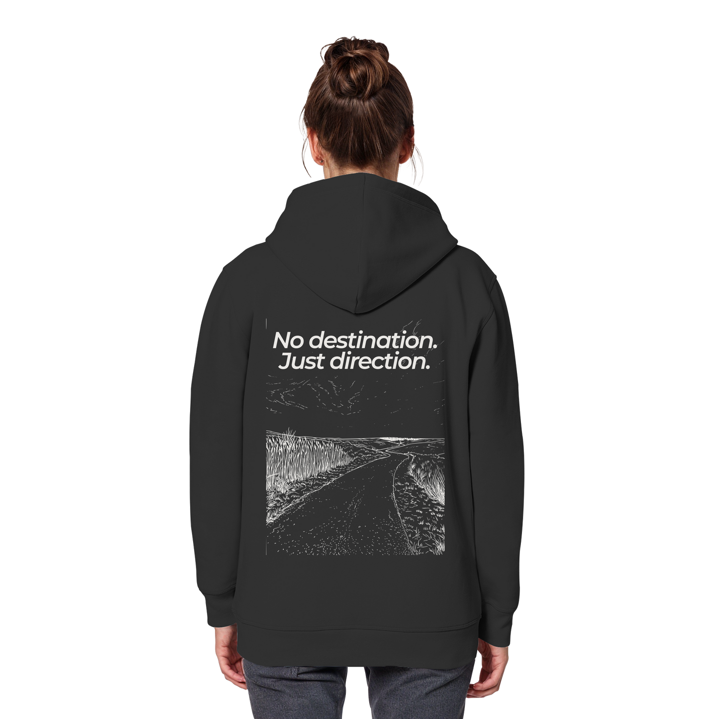 Weg durch die Dünen - No destination. Just direction. - Unisex Bio Basic Hoodie
