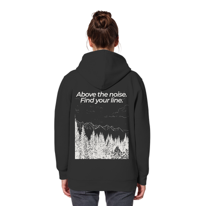 Berggipfel - Above the noise. Find jour line. - Unisex Bio Basic Hoodie