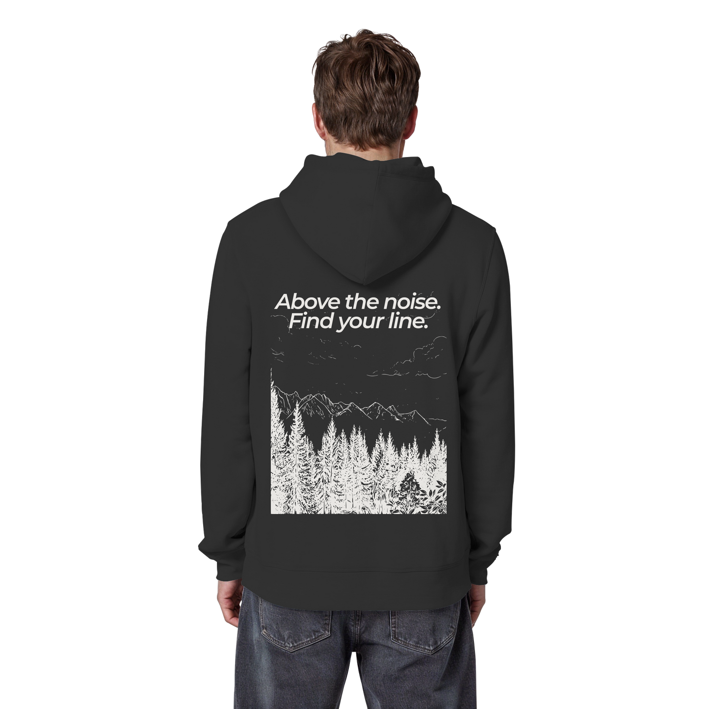 Berggipfel - Above the noise. Find jour line. - Unisex Bio Basic Hoodie