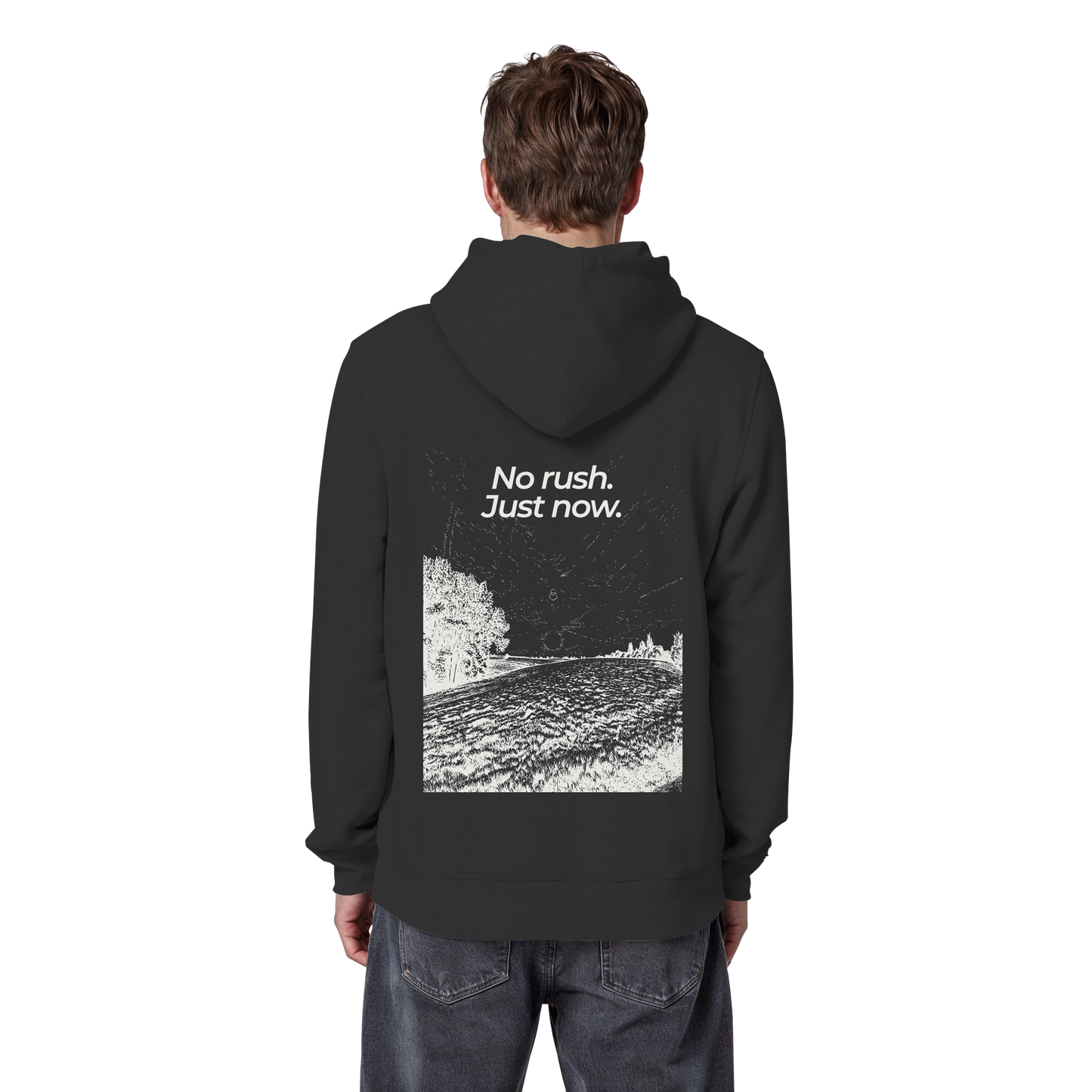 Grüne Wiese - No rush. Just now. - Unisex Bio Basic Hoodie