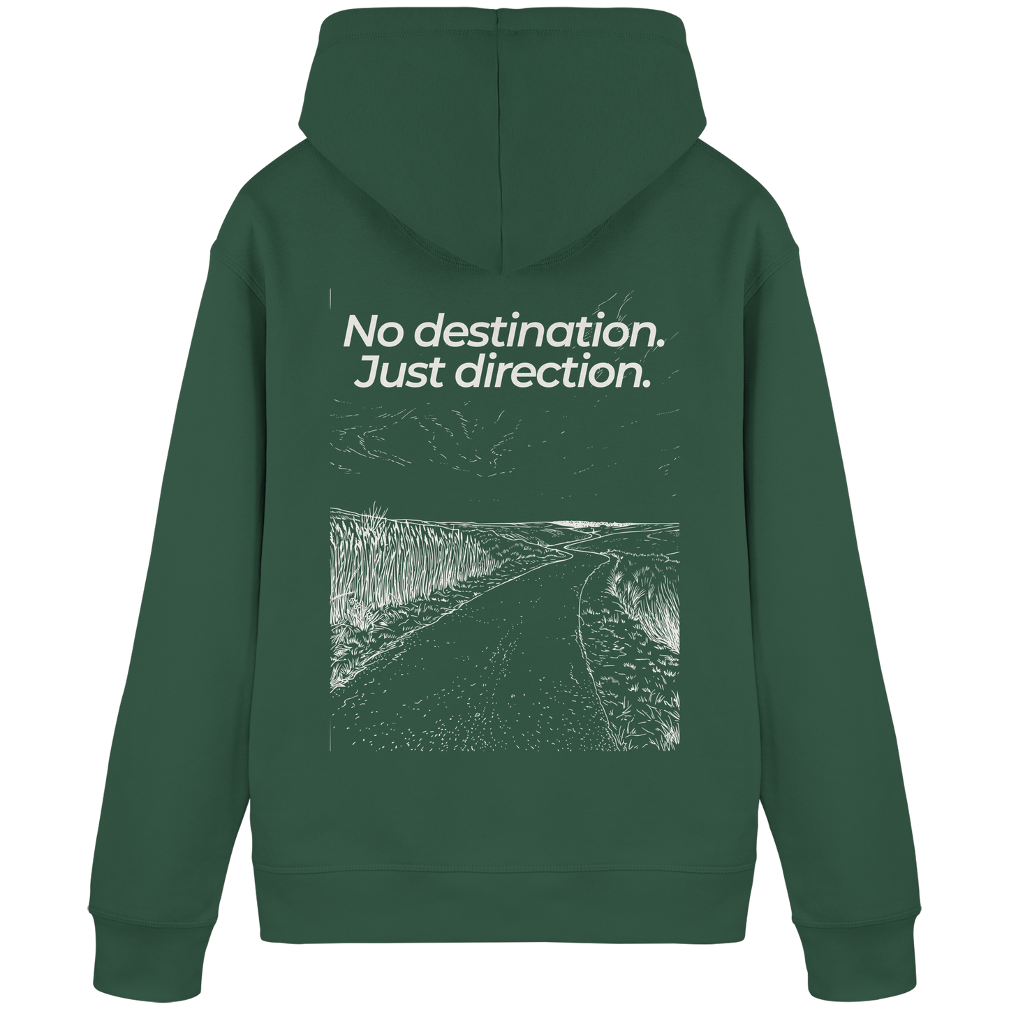 Weg durch die Dünen - No destination. Just direction. - Unisex Bio Basic Hoodie