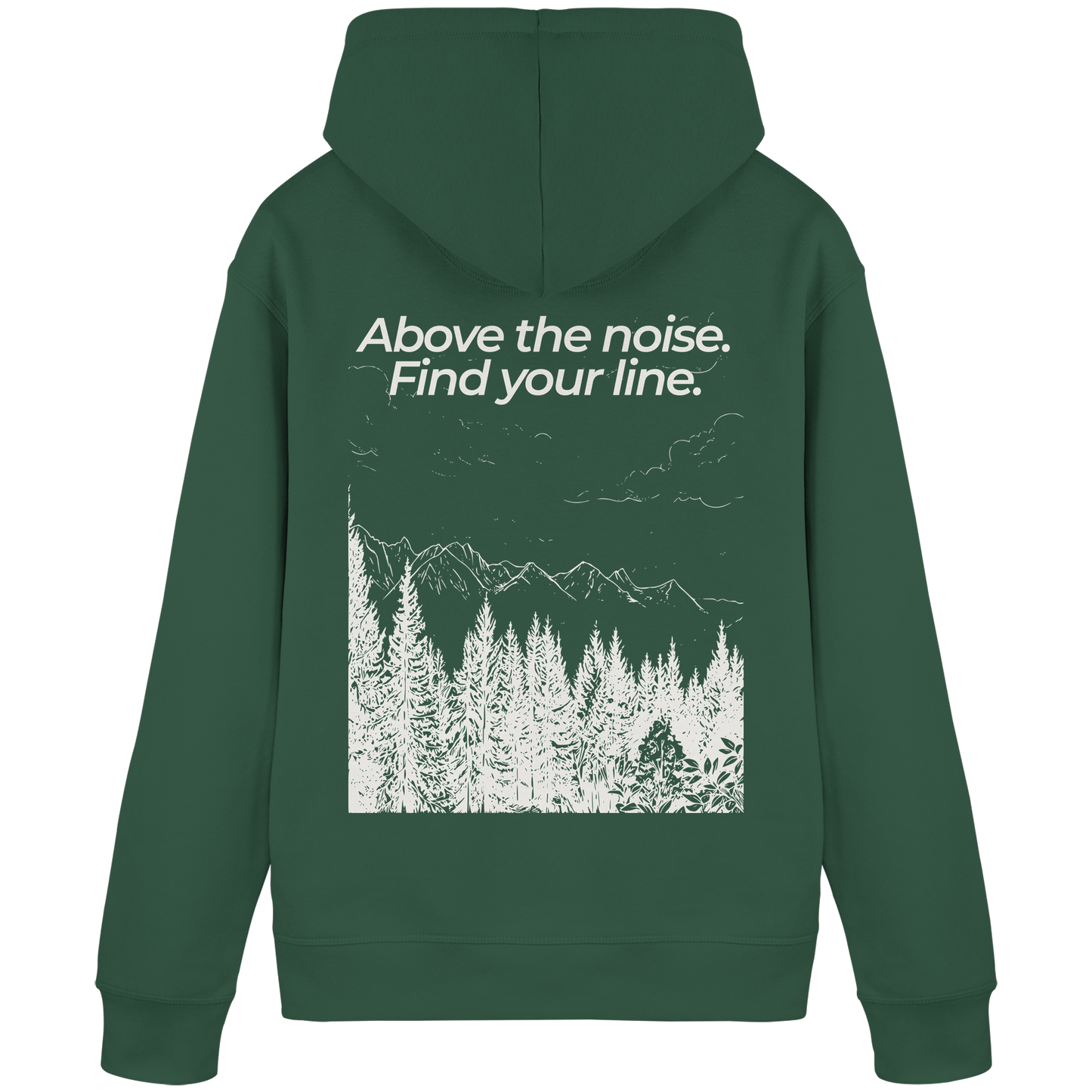 Berggipfel - Above the noise. Find jour line. - Unisex Bio Basic Hoodie