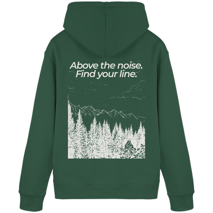Berggipfel - Above the noise. Find jour line. - Unisex Bio Basic Hoodie