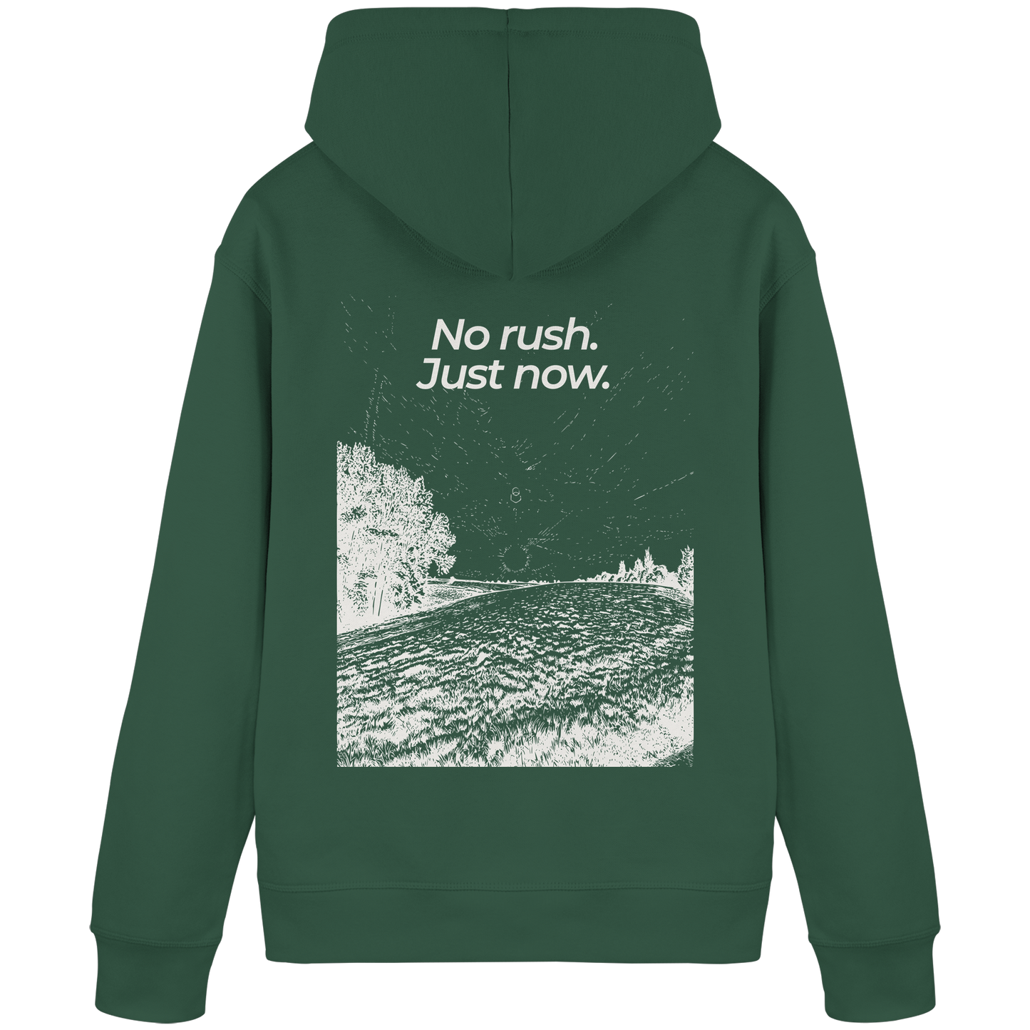 Grüne Wiese - No rush. Just now. - Unisex Bio Basic Hoodie