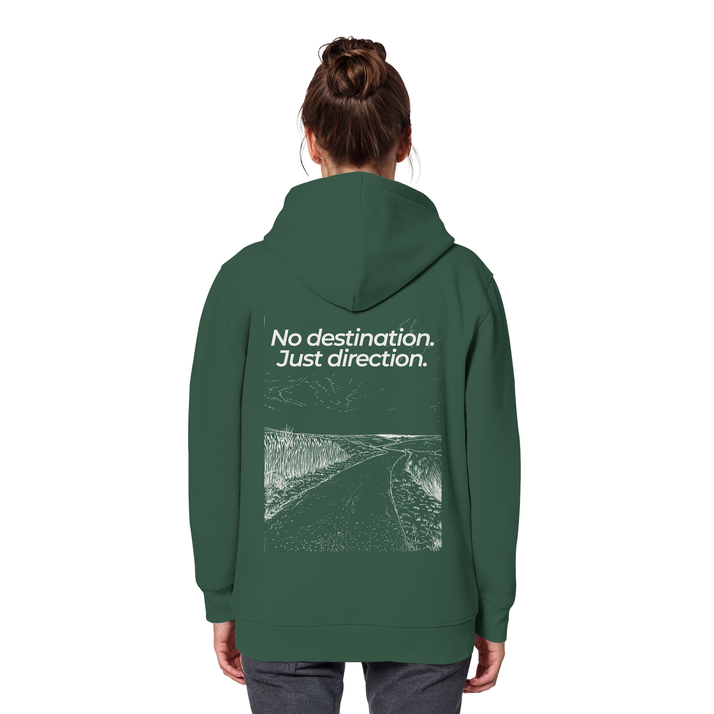 Weg durch die Dünen - No destination. Just direction. - Unisex Bio Basic Hoodie