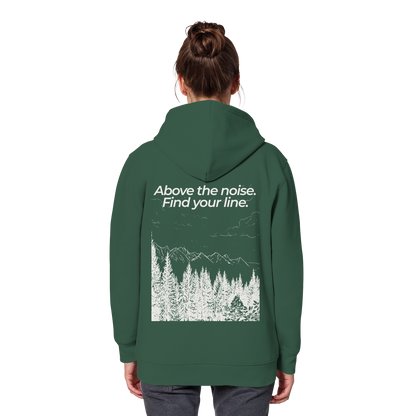 Berggipfel - Above the noise. Find jour line. - Unisex Bio Basic Hoodie