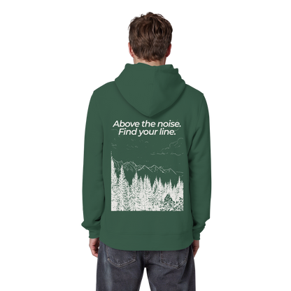 Berggipfel - Above the noise. Find jour line. - Unisex Bio Basic Hoodie