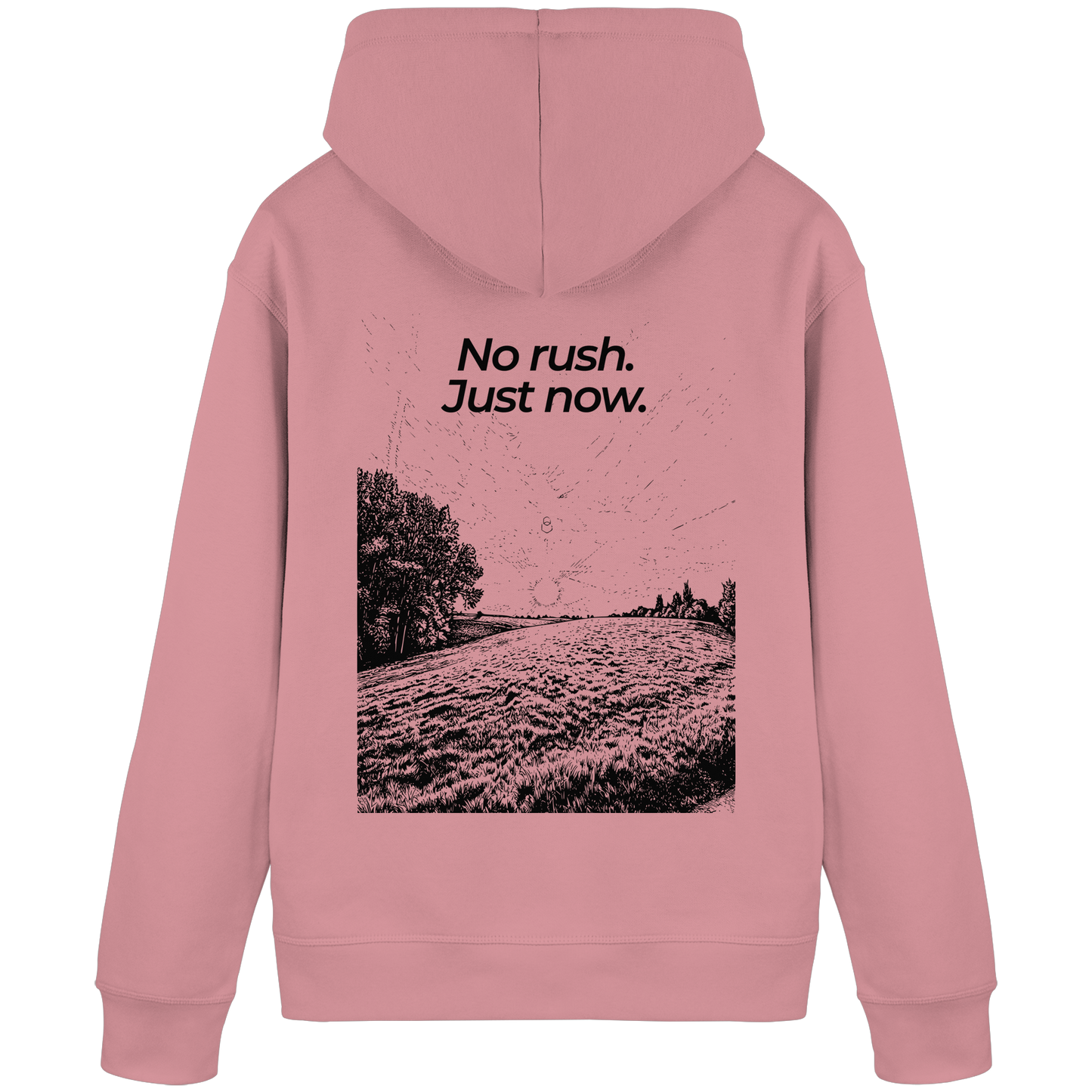 Grüne Wiese - No rush. Just now. - Unisex Bio Basic Hoodie