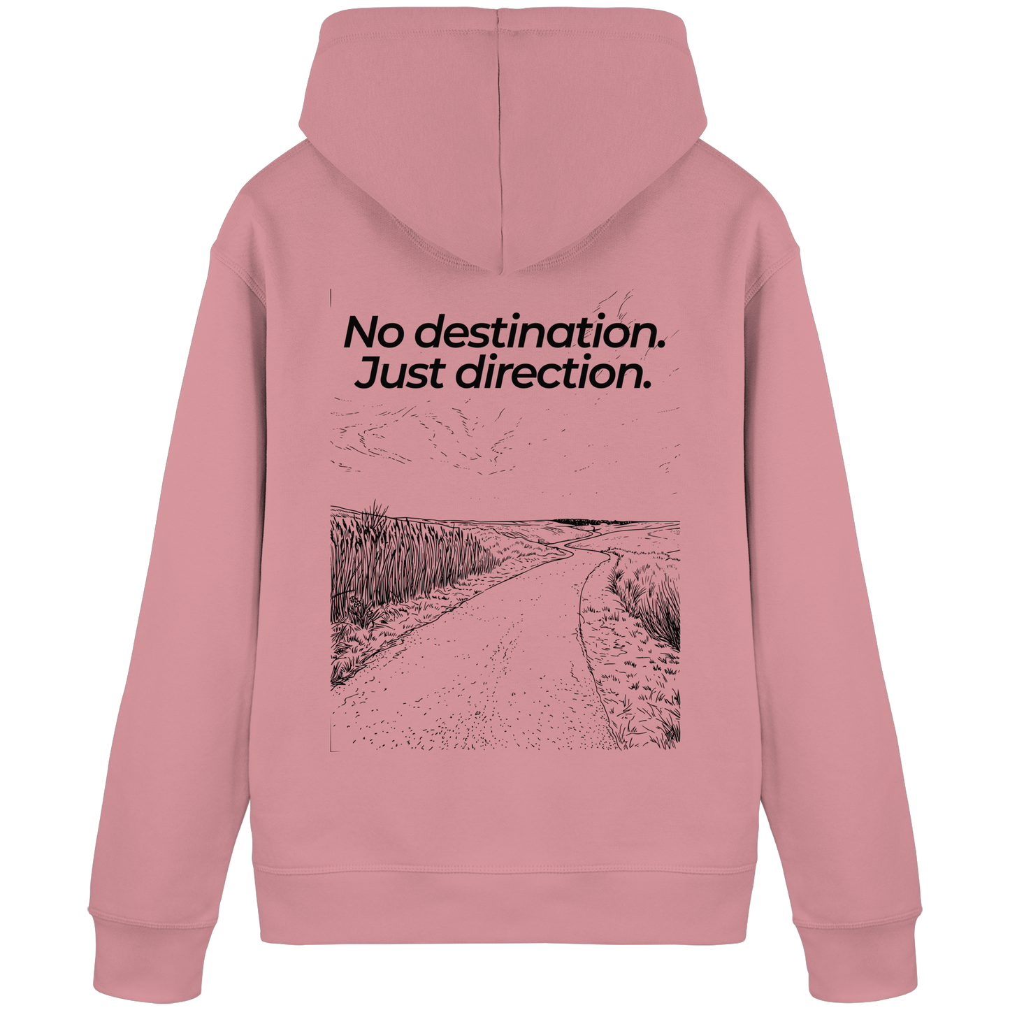 Weg durch die Dünen - No destination. Just direction. - Unisex Bio Basic Hoodie