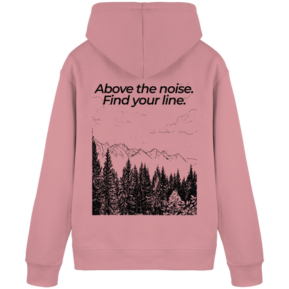 Berggipfel - Above the noise. Find jour line. - Unisex Bio Basic Hoodie