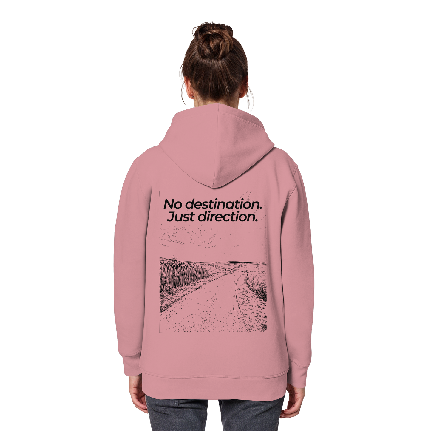 Weg durch die Dünen - No destination. Just direction. - Unisex Bio Basic Hoodie