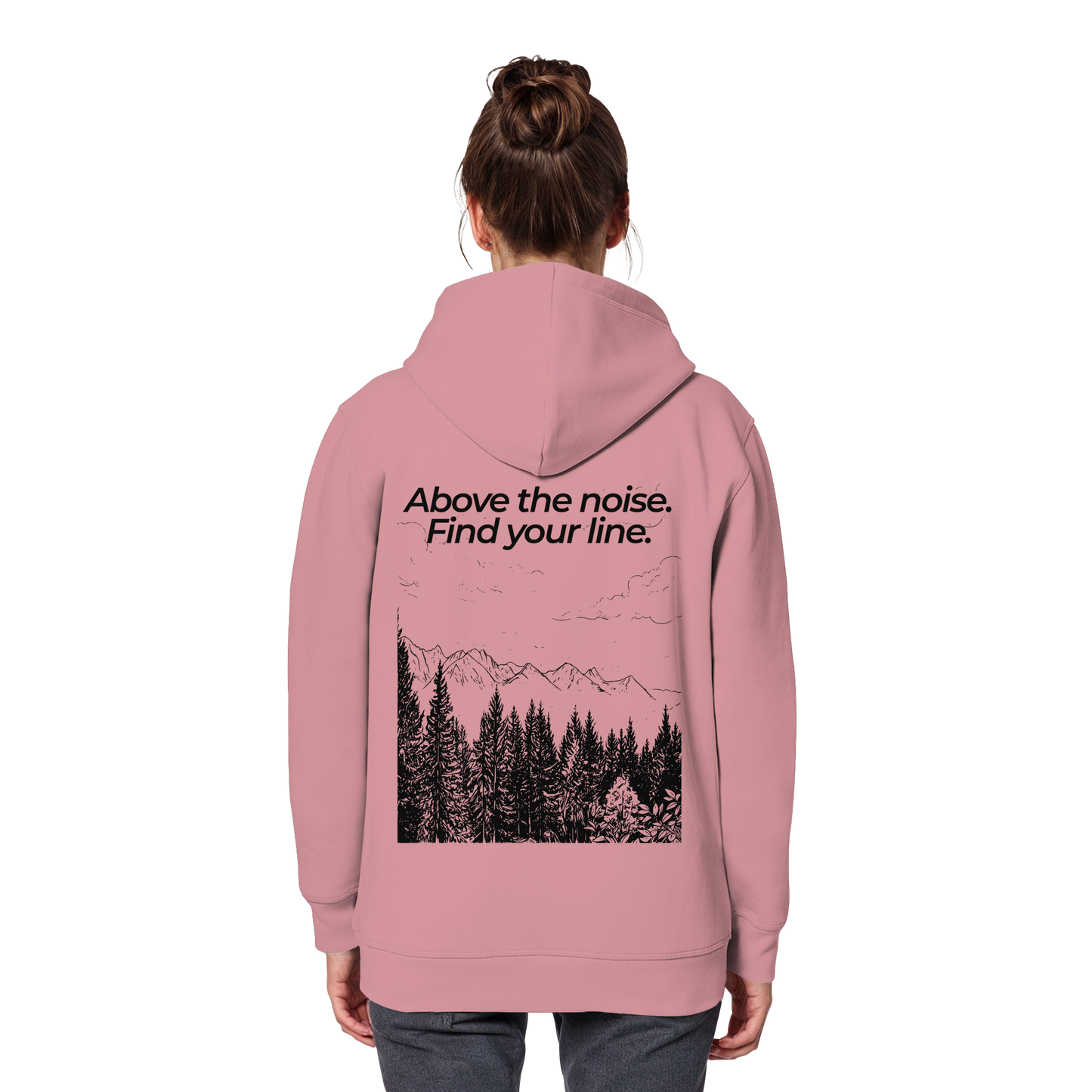 Berggipfel - Above the noise. Find jour line. - Unisex Bio Basic Hoodie