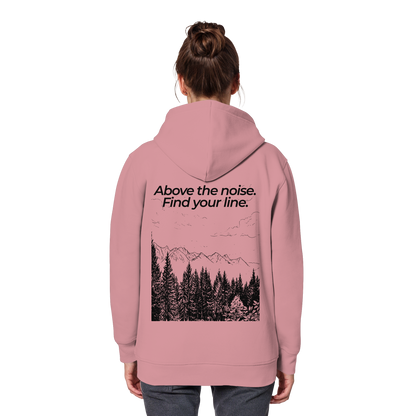 Berggipfel - Above the noise. Find jour line. - Unisex Bio Basic Hoodie