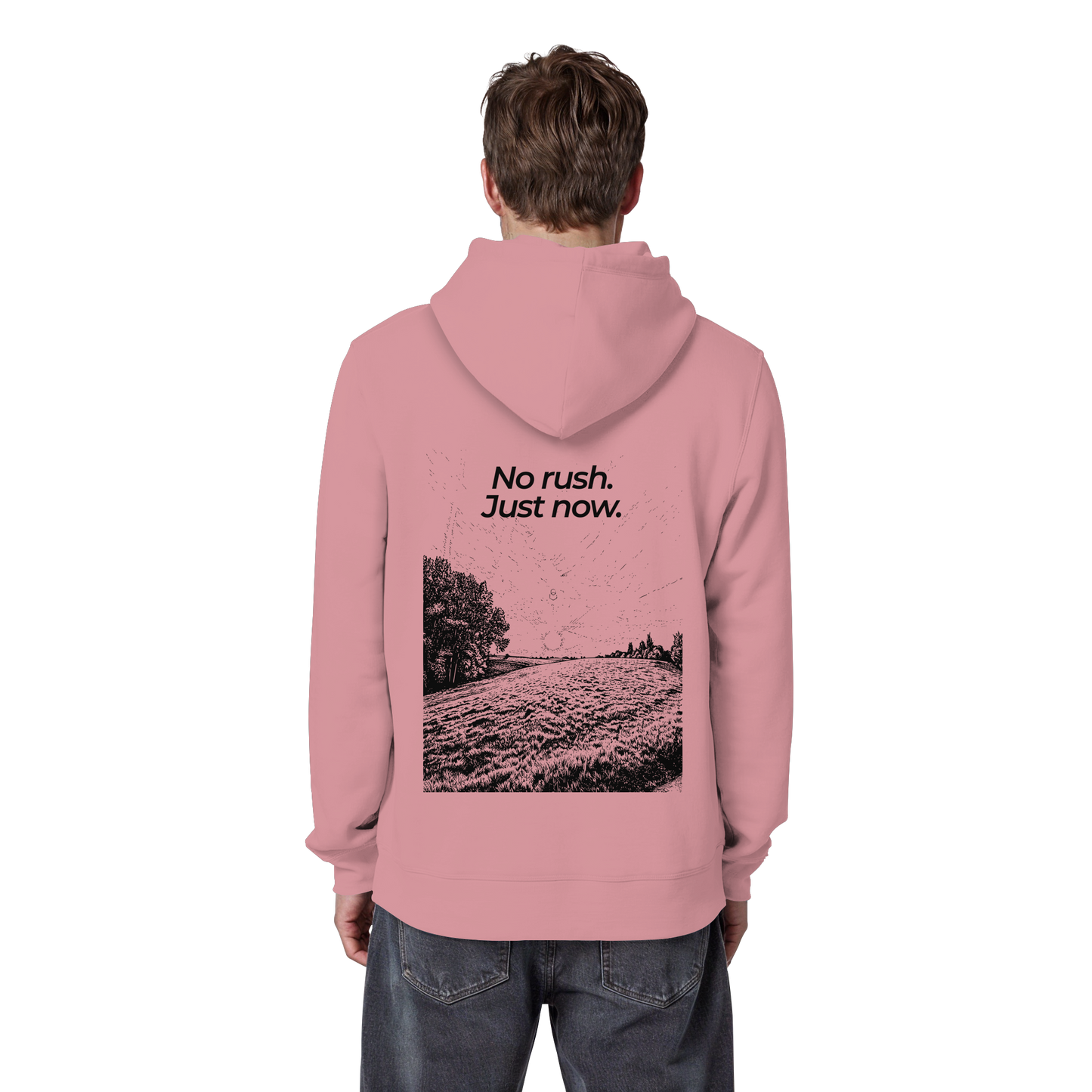 Grüne Wiese - No rush. Just now. - Unisex Bio Basic Hoodie