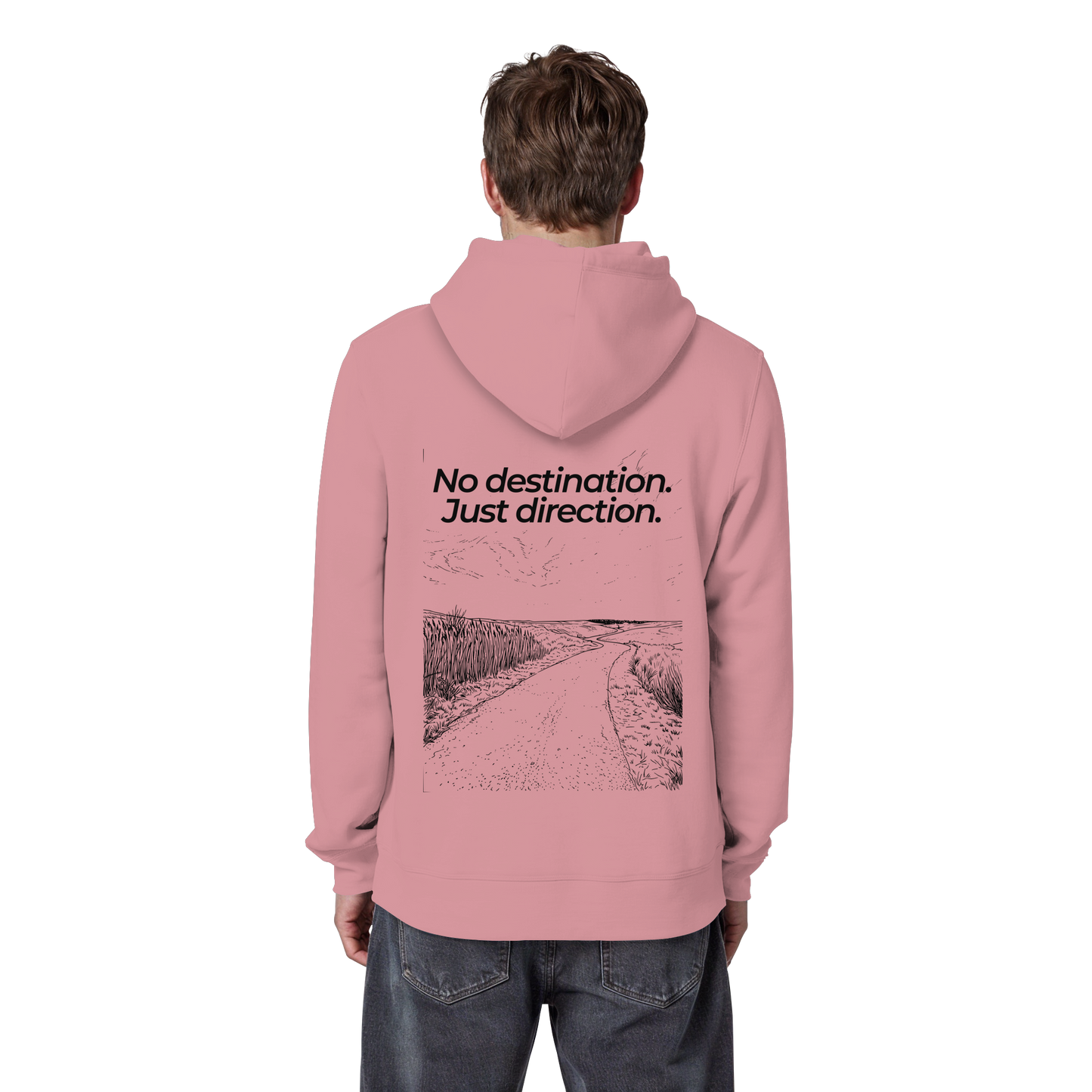 Weg durch die Dünen - No destination. Just direction. - Unisex Bio Basic Hoodie