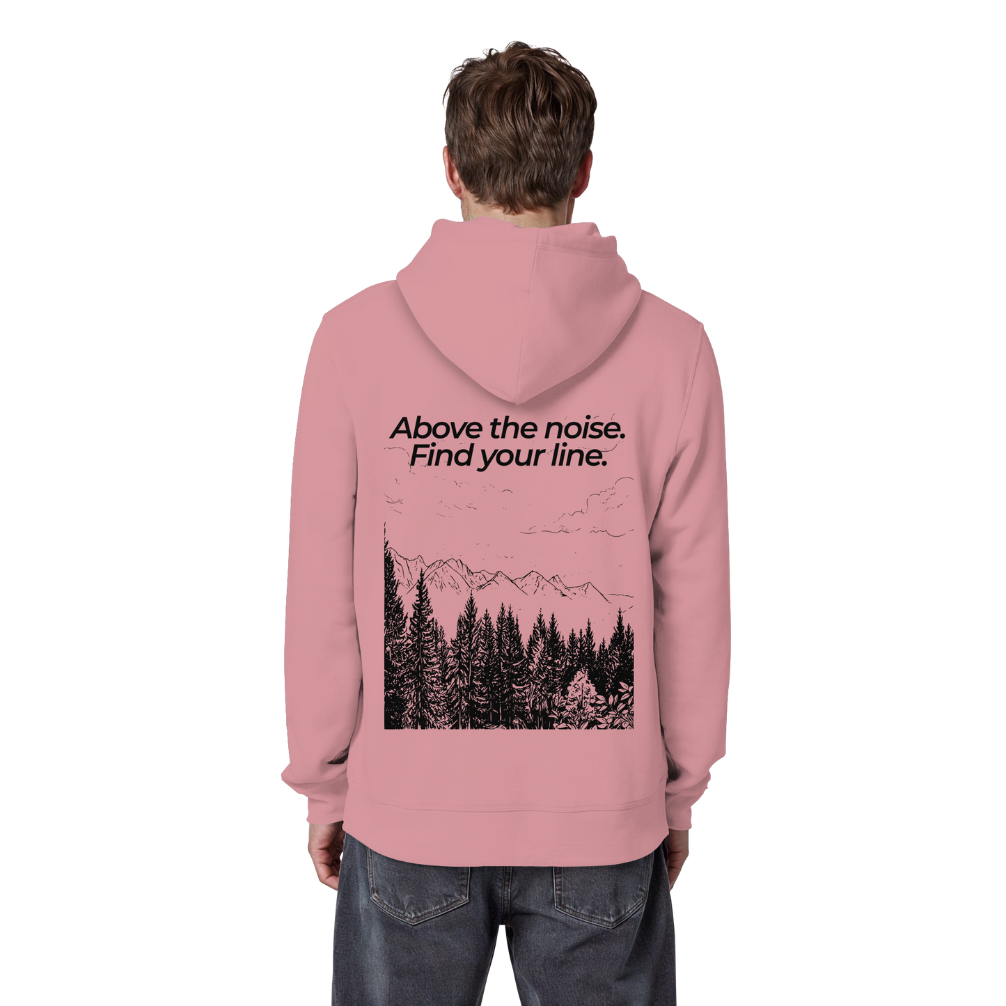 Berggipfel - Above the noise. Find jour line. - Unisex Bio Basic Hoodie