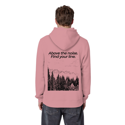 Berggipfel - Above the noise. Find jour line. - Unisex Bio Basic Hoodie