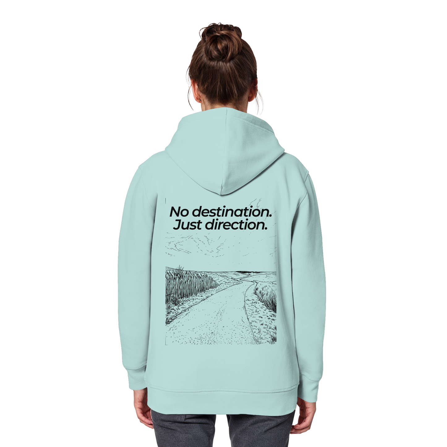 Weg durch die Dünen - No destination. Just direction. - Unisex Bio Basic Hoodie