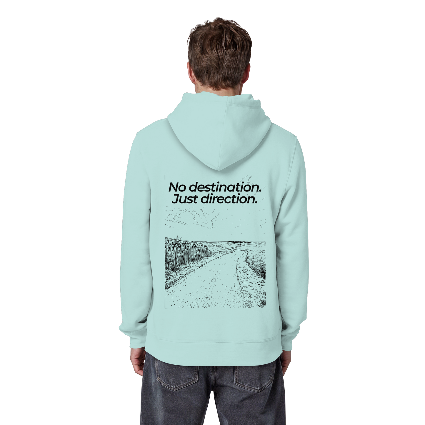 Weg durch die Dünen - No destination. Just direction. - Unisex Bio Basic Hoodie