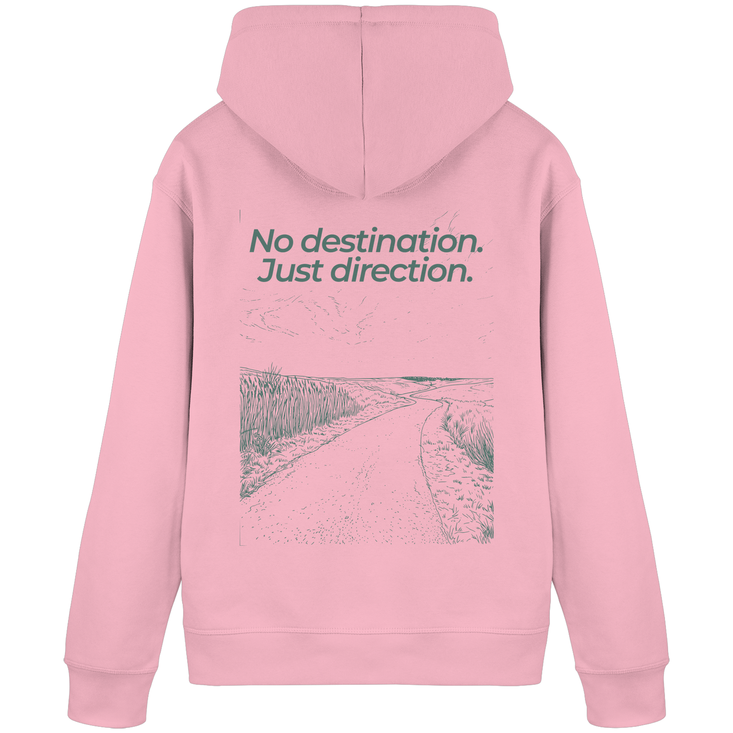 Weg durch die Dünen - No destination. Just direction. - Unisex Bio Basic Hoodie
