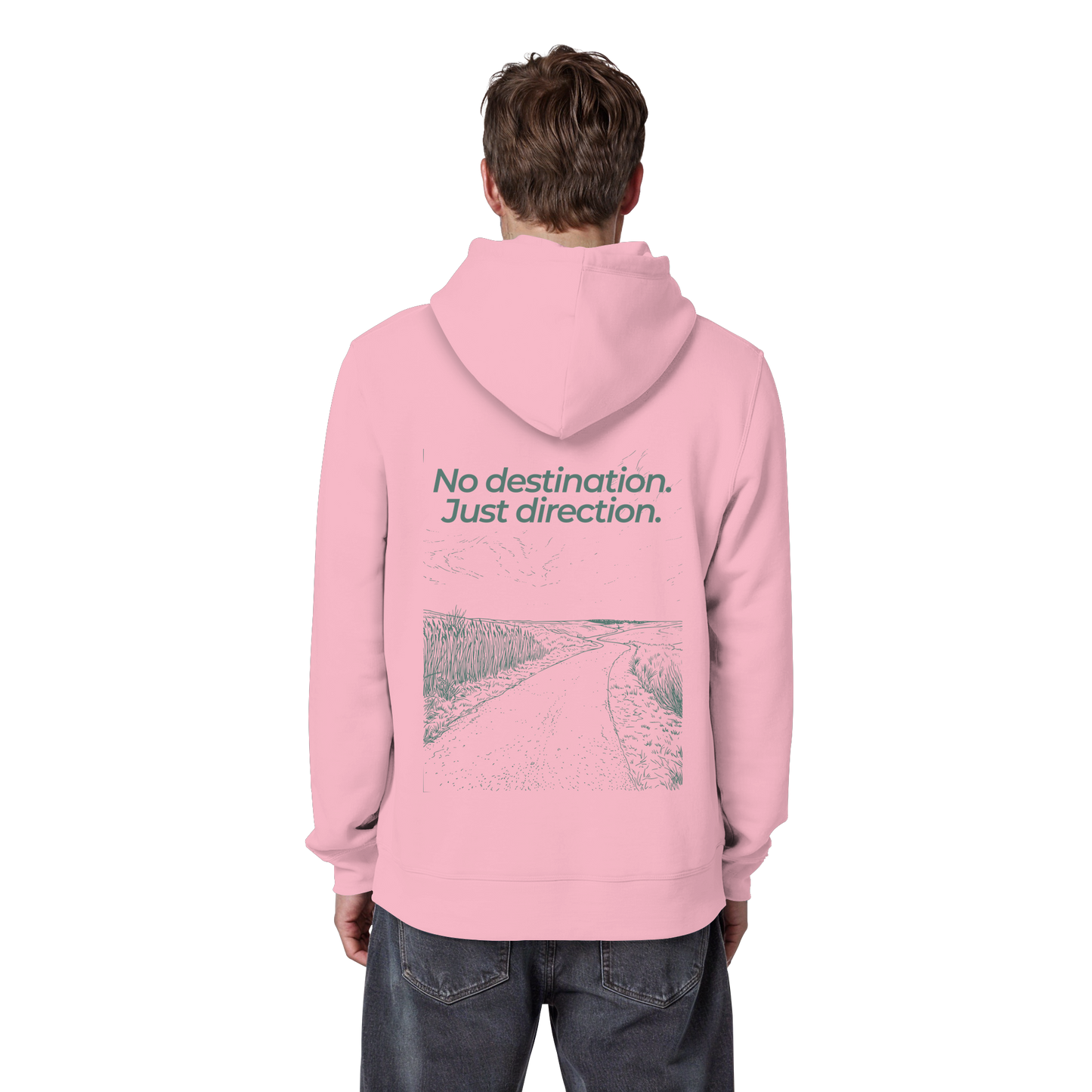 Weg durch die Dünen - No destination. Just direction. - Unisex Bio Basic Hoodie