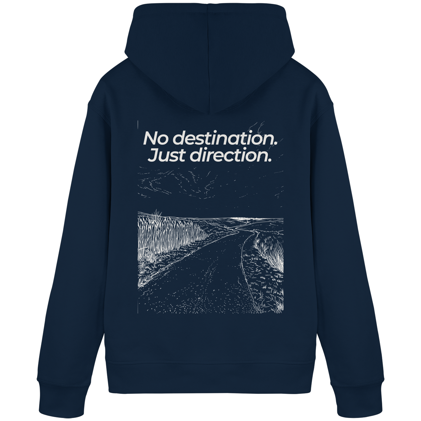 Weg durch die Dünen - No destination. Just direction. - Unisex Bio Basic Hoodie