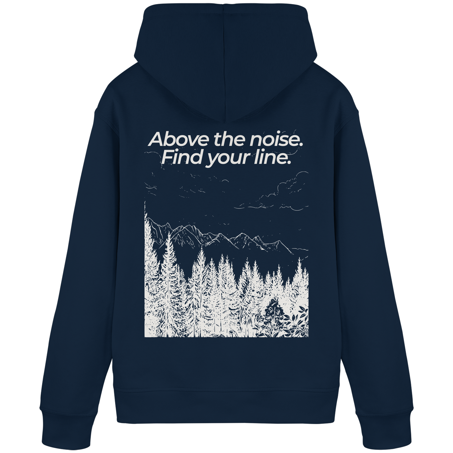 Berggipfel - Above the noise. Find jour line. - Unisex Bio Basic Hoodie