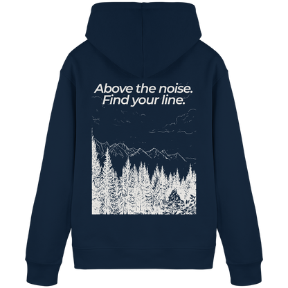 Berggipfel - Above the noise. Find jour line. - Unisex Bio Basic Hoodie