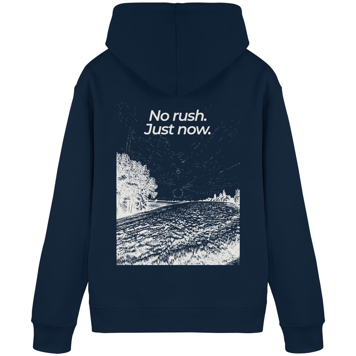 Grüne Wiese - No rush. Just now. - Unisex Bio Basic Hoodie