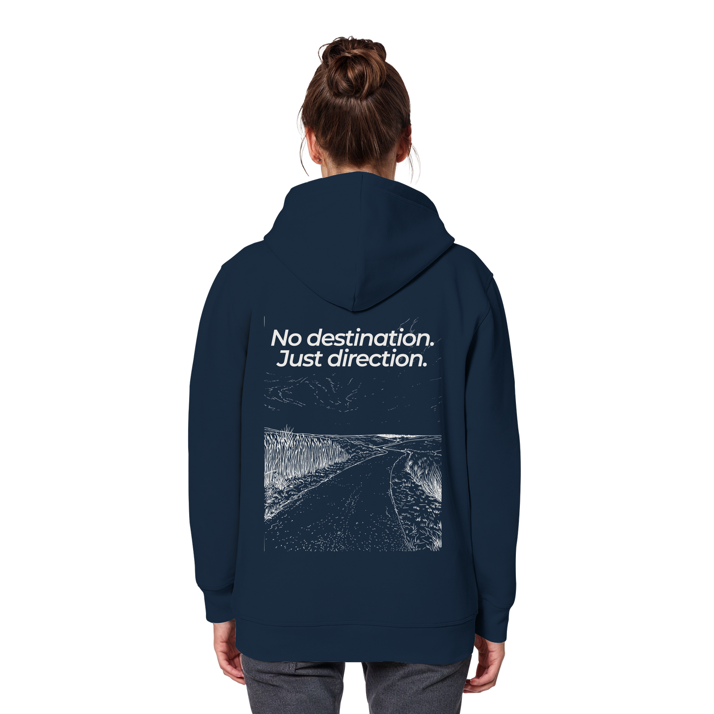 Weg durch die Dünen - No destination. Just direction. - Unisex Bio Basic Hoodie