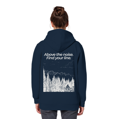 Berggipfel - Above the noise. Find jour line. - Unisex Bio Basic Hoodie