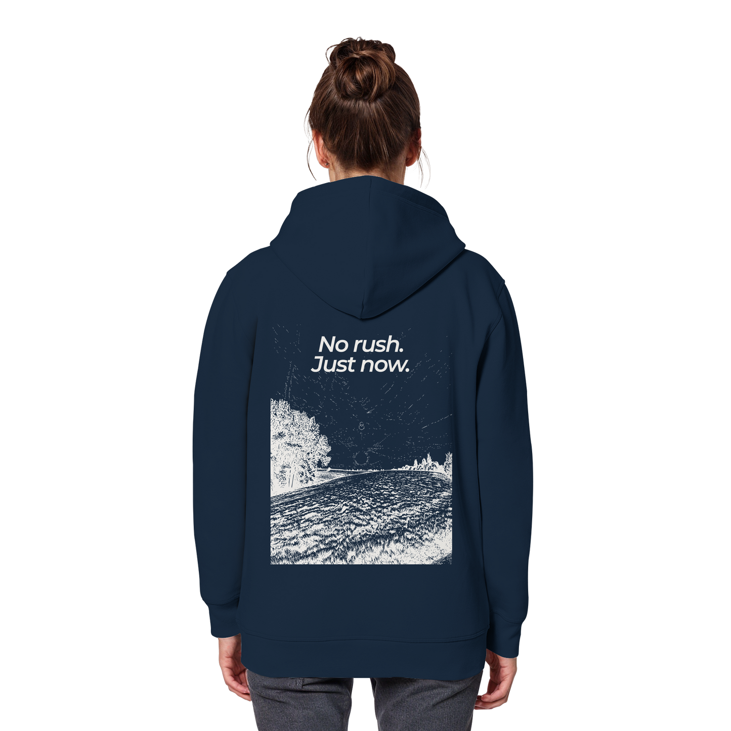 Grüne Wiese - No rush. Just now. - Unisex Bio Basic Hoodie
