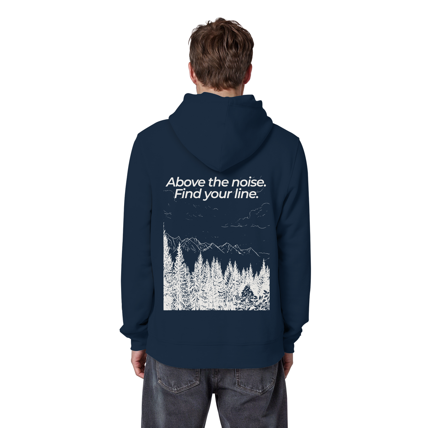 Berggipfel - Above the noise. Find jour line. - Unisex Bio Basic Hoodie