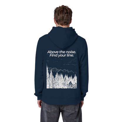 Berggipfel - Above the noise. Find jour line. - Unisex Bio Basic Hoodie