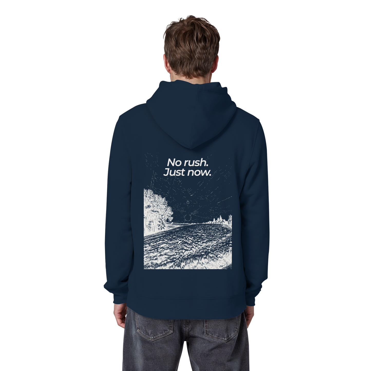 Grüne Wiese - No rush. Just now. - Unisex Bio Basic Hoodie