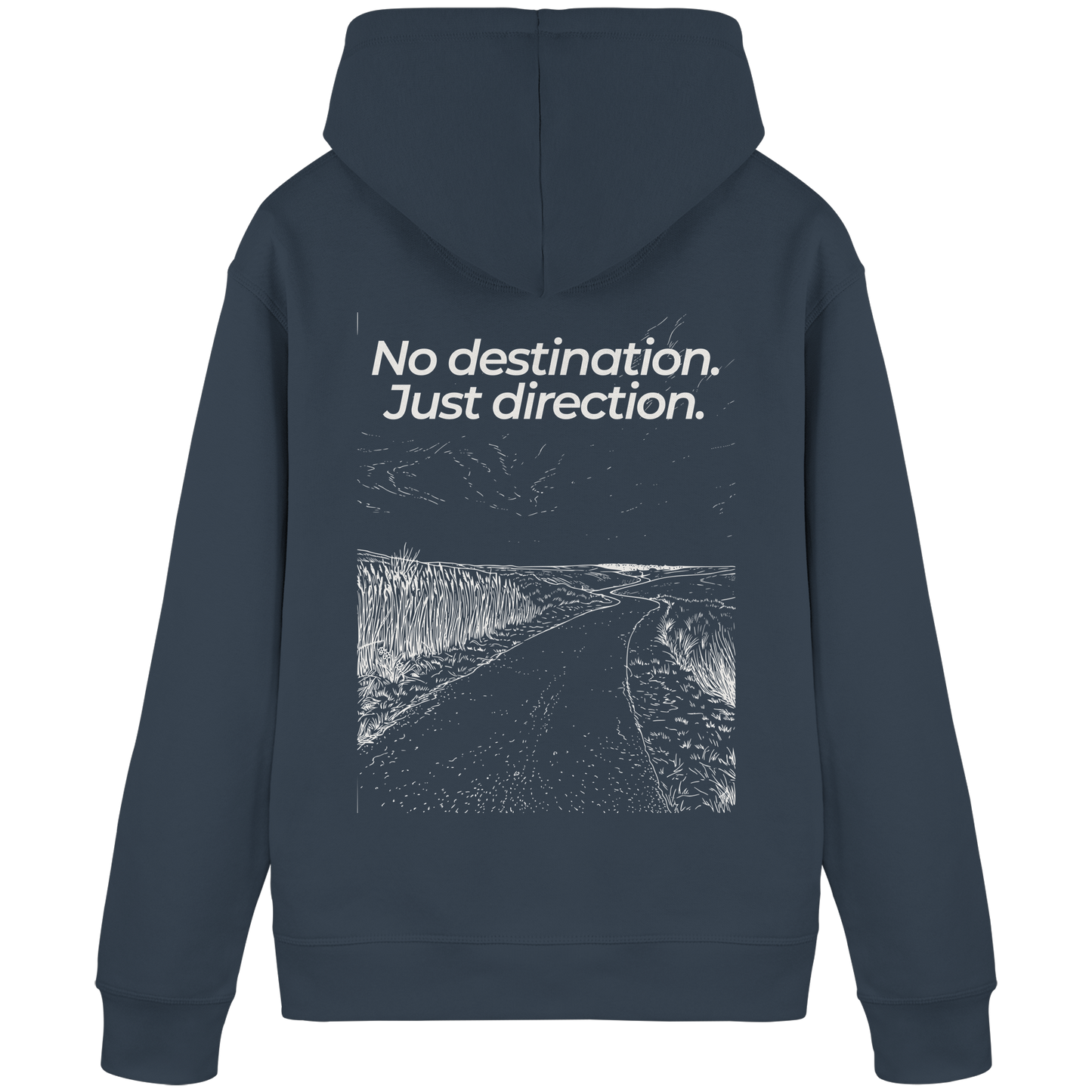 Weg durch die Dünen - No destination. Just direction. - Unisex Bio Basic Hoodie