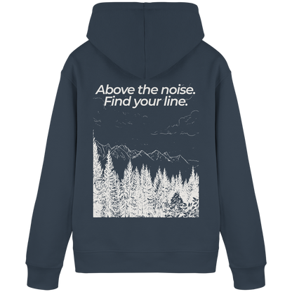 Berggipfel - Above the noise. Find jour line. - Unisex Bio Basic Hoodie