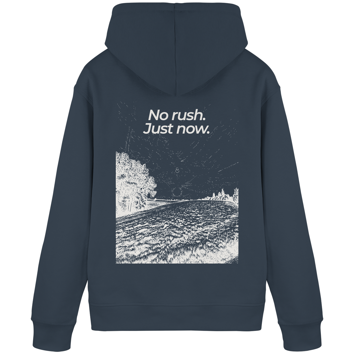Grüne Wiese - No rush. Just now. - Unisex Bio Basic Hoodie