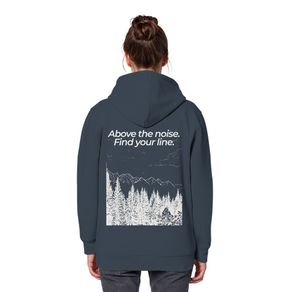 Berggipfel - Above the noise. Find jour line. - Unisex Bio Basic Hoodie