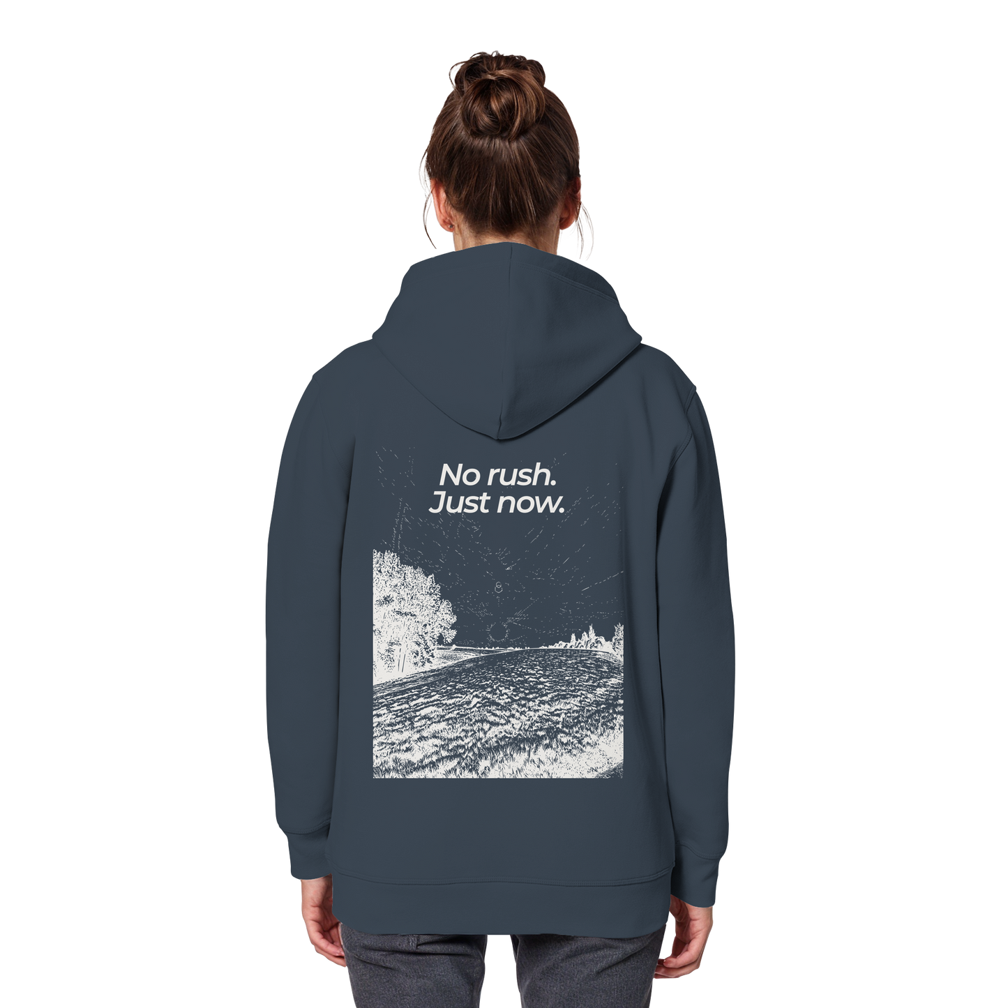 Grüne Wiese - No rush. Just now. - Unisex Bio Basic Hoodie