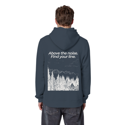 Berggipfel - Above the noise. Find jour line. - Unisex Bio Basic Hoodie